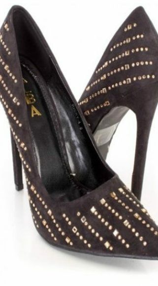 FIRM‼️Black Embellish Studded Rhinestone Stiletto - Picture 3 of 4